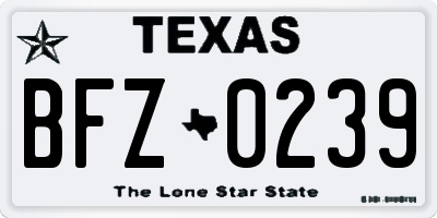 TX license plate BFZ0239