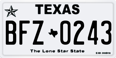 TX license plate BFZ0243