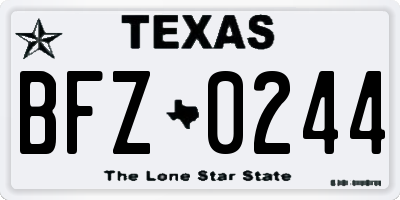 TX license plate BFZ0244
