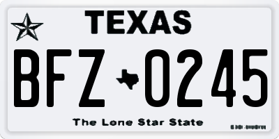 TX license plate BFZ0245