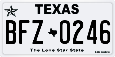 TX license plate BFZ0246