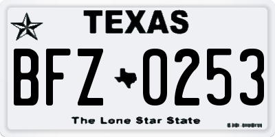 TX license plate BFZ0253