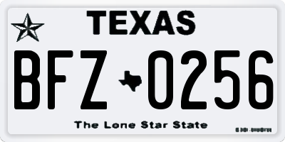TX license plate BFZ0256
