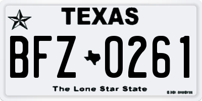 TX license plate BFZ0261