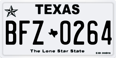 TX license plate BFZ0264