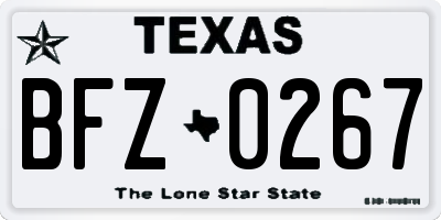 TX license plate BFZ0267