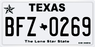 TX license plate BFZ0269