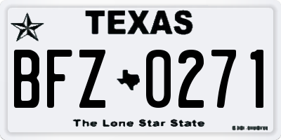 TX license plate BFZ0271