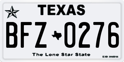 TX license plate BFZ0276