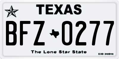 TX license plate BFZ0277