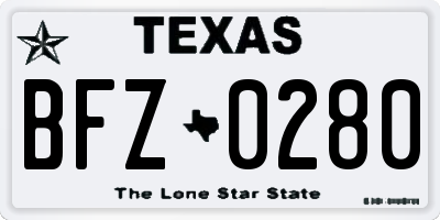 TX license plate BFZ0280