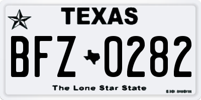 TX license plate BFZ0282