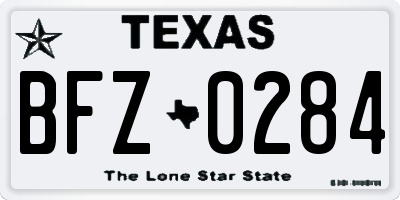 TX license plate BFZ0284