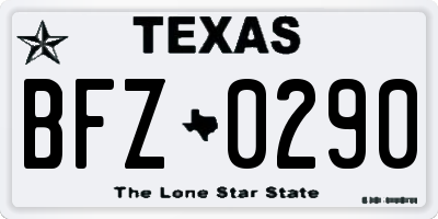 TX license plate BFZ0290