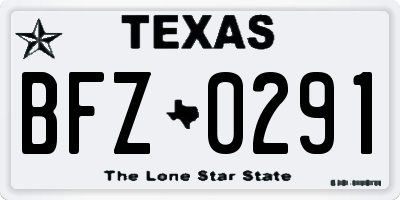 TX license plate BFZ0291