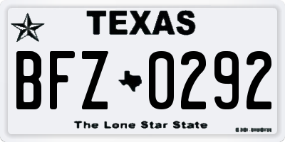 TX license plate BFZ0292