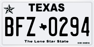 TX license plate BFZ0294