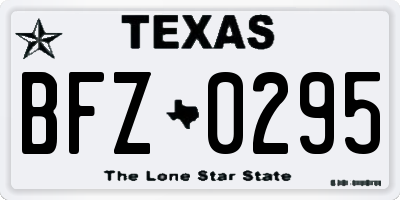 TX license plate BFZ0295