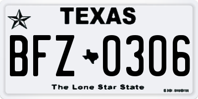 TX license plate BFZ0306