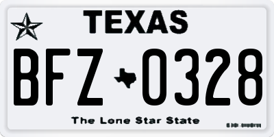 TX license plate BFZ0328