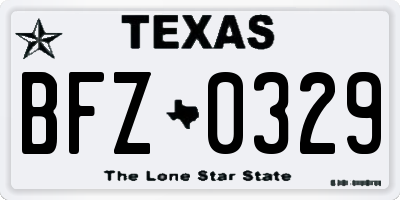 TX license plate BFZ0329