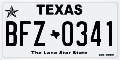 TX license plate BFZ0341