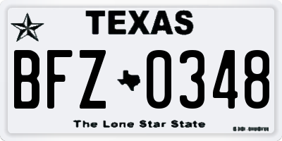 TX license plate BFZ0348