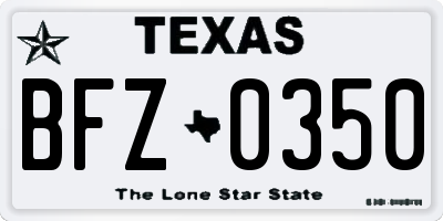 TX license plate BFZ0350