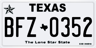 TX license plate BFZ0352