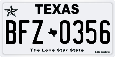 TX license plate BFZ0356