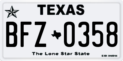 TX license plate BFZ0358