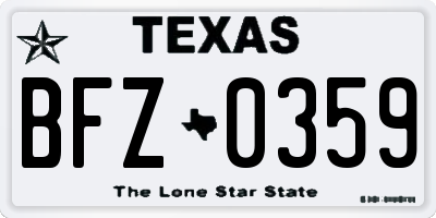 TX license plate BFZ0359