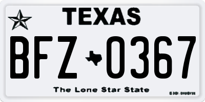 TX license plate BFZ0367
