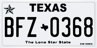 TX license plate BFZ0368