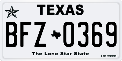 TX license plate BFZ0369