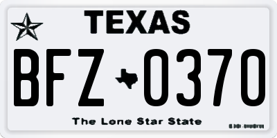 TX license plate BFZ0370