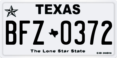 TX license plate BFZ0372