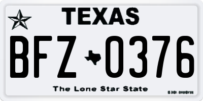 TX license plate BFZ0376