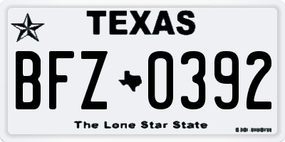 TX license plate BFZ0392
