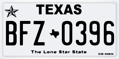TX license plate BFZ0396