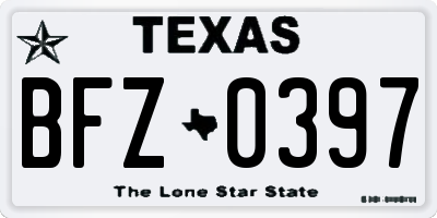 TX license plate BFZ0397