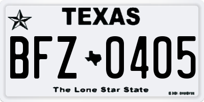 TX license plate BFZ0405