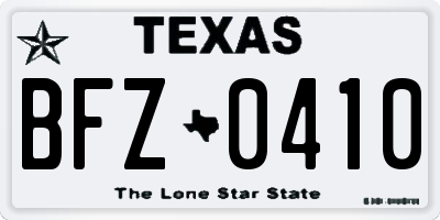 TX license plate BFZ0410