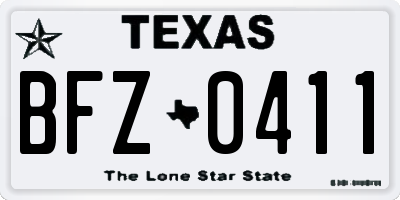 TX license plate BFZ0411