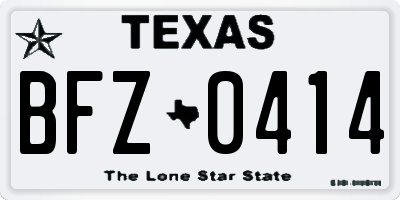 TX license plate BFZ0414