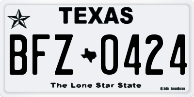 TX license plate BFZ0424