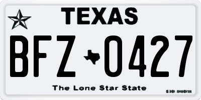 TX license plate BFZ0427