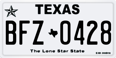 TX license plate BFZ0428