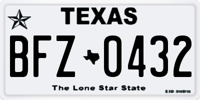 TX license plate BFZ0432