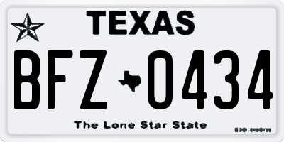 TX license plate BFZ0434